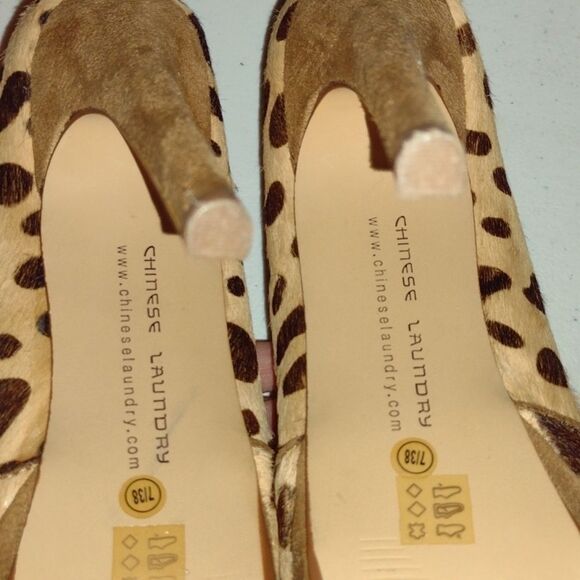 Chinese laundry leopard cheetah animal print w platforms high heel - Picture 12 of 14